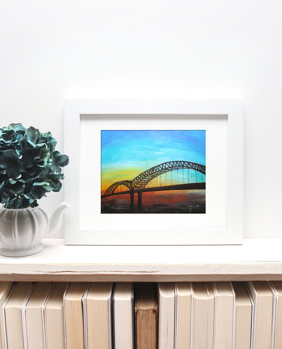 Memphis Bridge Original Acrylic Painting Art Print by getARCHd