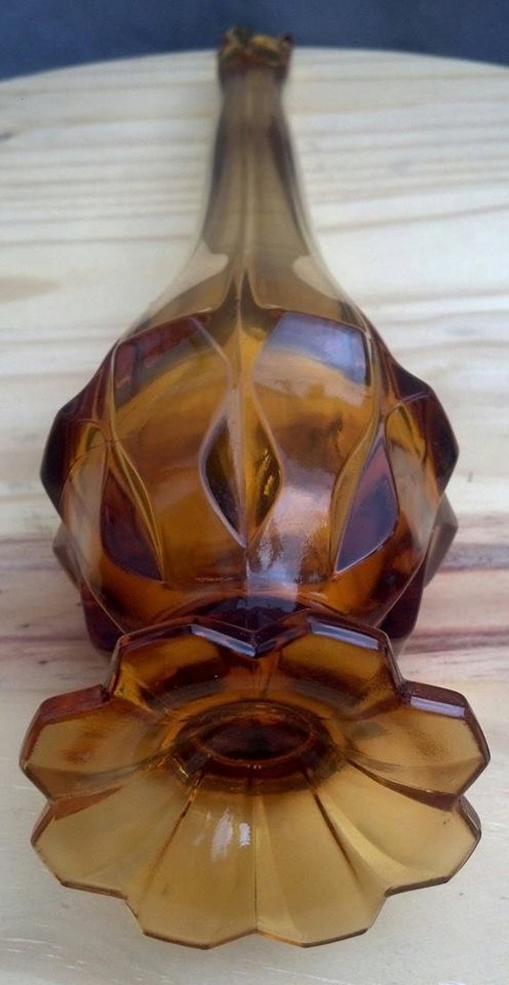 Collectible Viking Art Glass Vase/ Amber Glass Vase / Flower