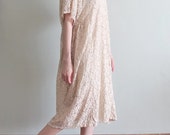 Oversize peach floral lace dress  {Sample clearance}