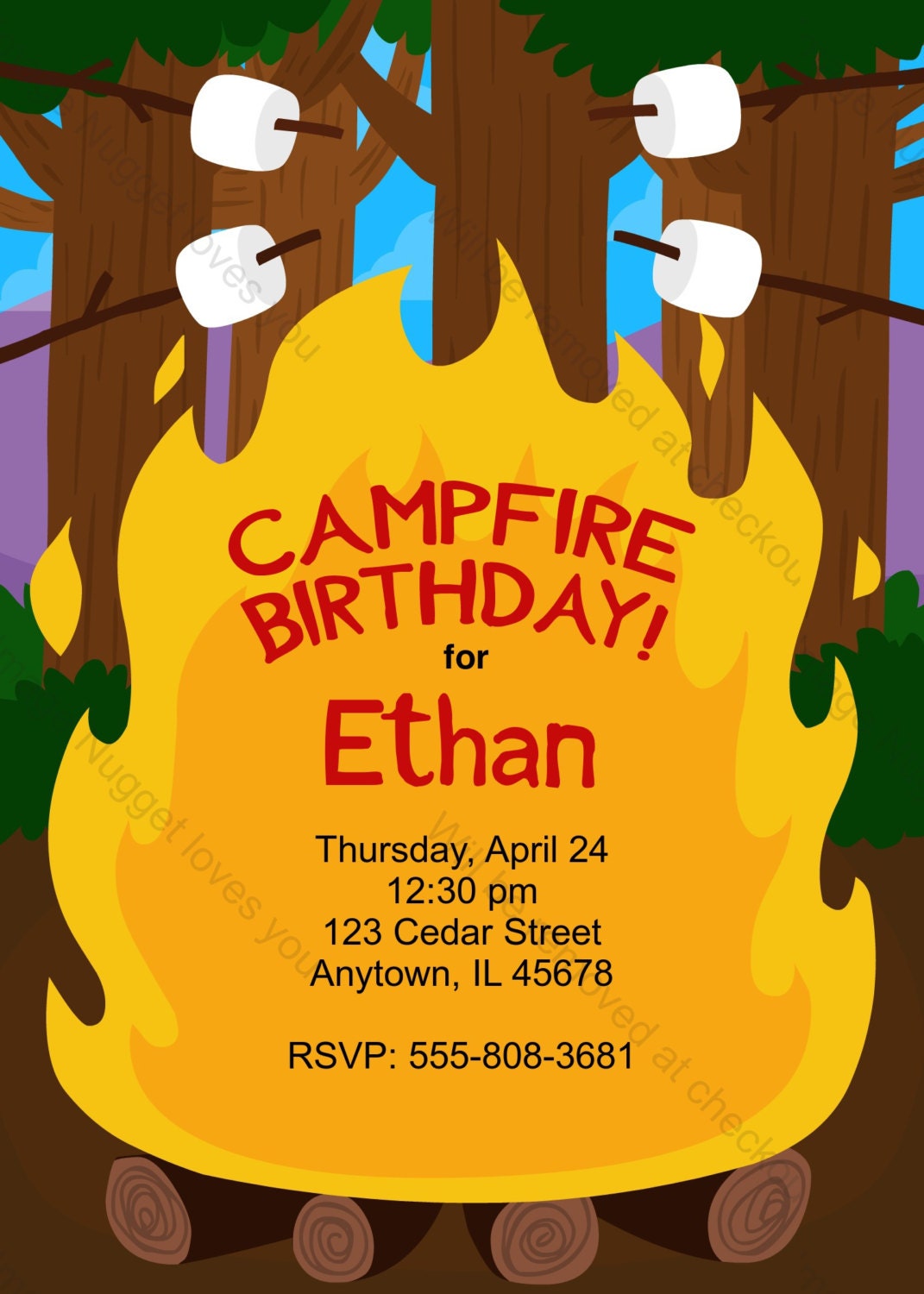 Campfire Invitations Free 9