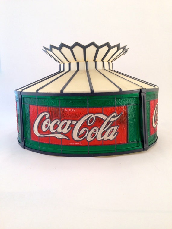 Coca Cola Advertising Style Plastic Lamp Light Fixture Coca Cola Advertising Style Plastic Lamp Light Fixture Shade E Collectible