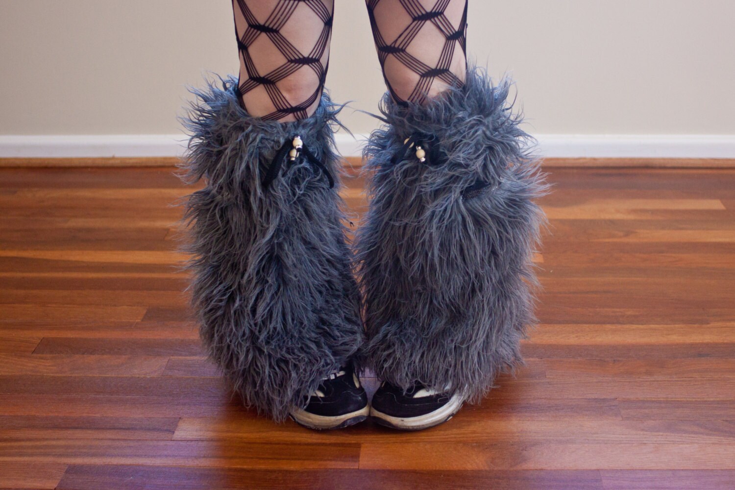 fur boots with strings