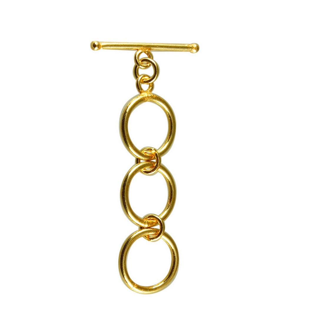 18K Gold Fill 3 Ring Extender Toggle Gold Fill Closure Gold