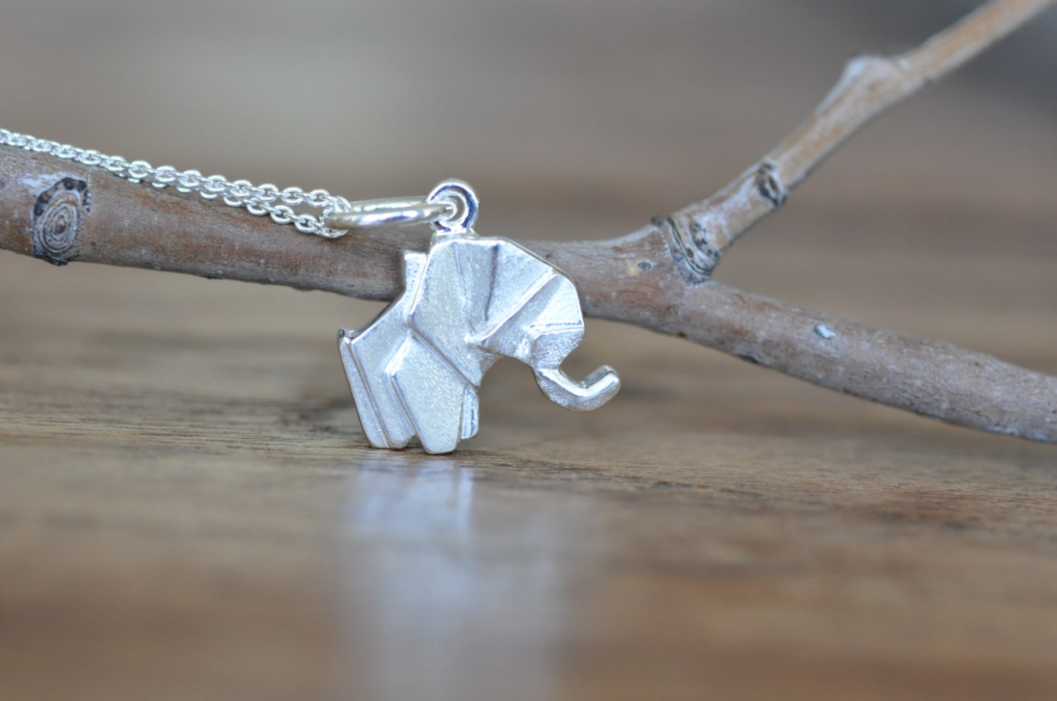 origami elephant necklace