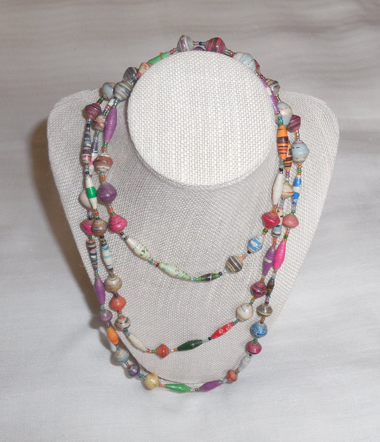 29 Handmade Ugandan Paper Bead Necklace