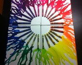 Items similar to Melted Crayon Canvas Wall Art - Color ...