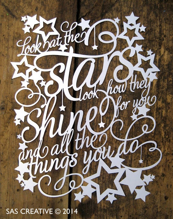 Download Papercut Template 'Look at the Stars Look how they Shine