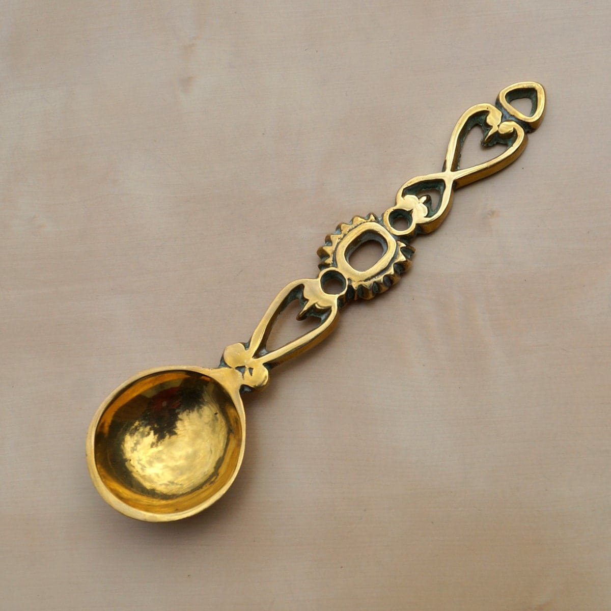 Solid brass decorative spoon vintage wall decor