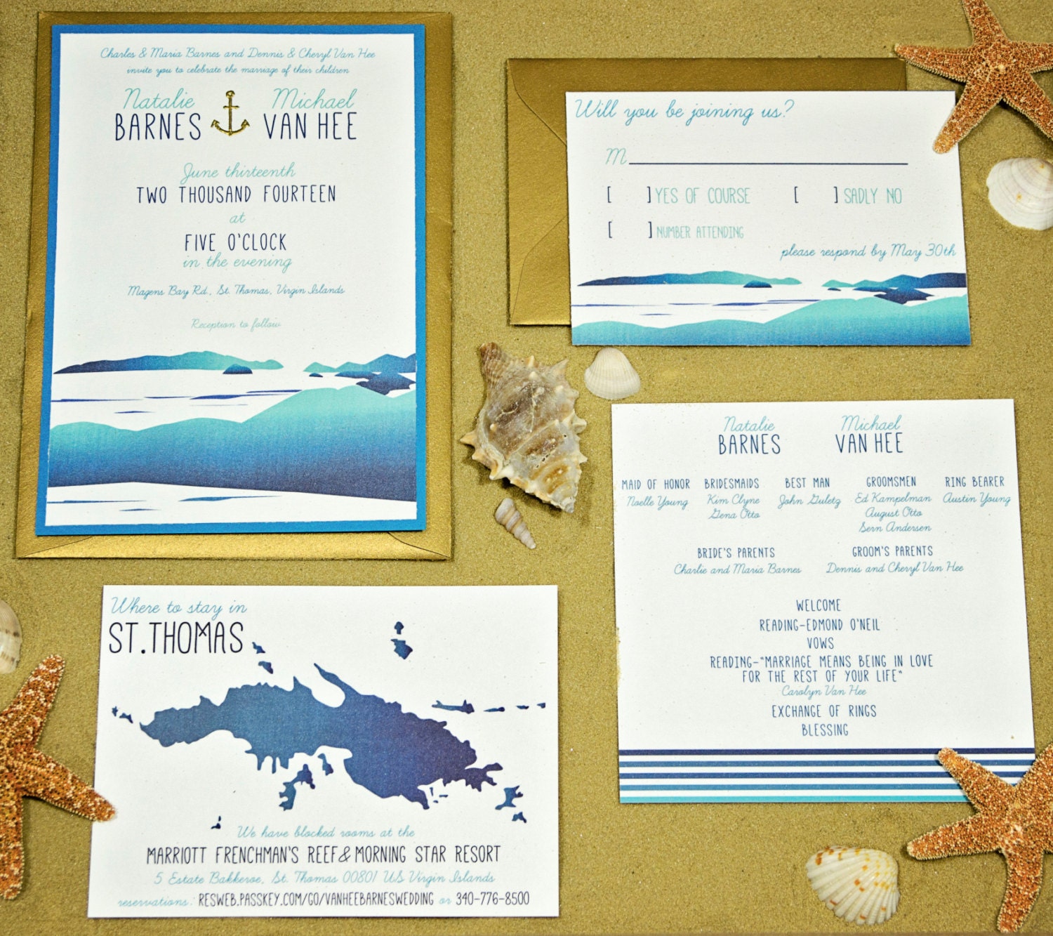 Island Wedding Invitations, Custom Design, Wedding Paper Goods ...