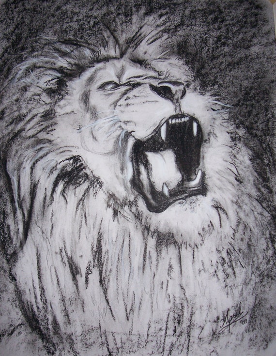 Custom Charcoal Drawing Portrait Animal Single Subject