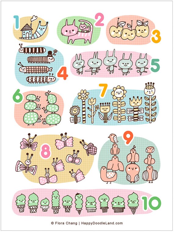 Counting Numbers - 12 x 16 Art Print