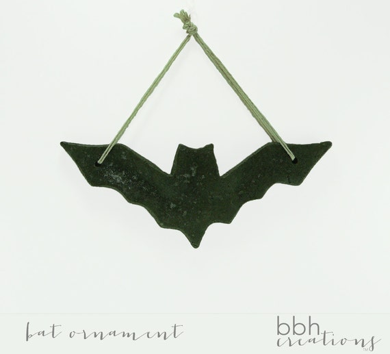 Items similar to HALLOWEEN BLACK BAT Salt Dough Ornaments Party