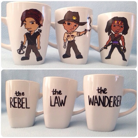 The Walking Dead Character Mugs Coffee Set Trio by SeedsOfFaithMom