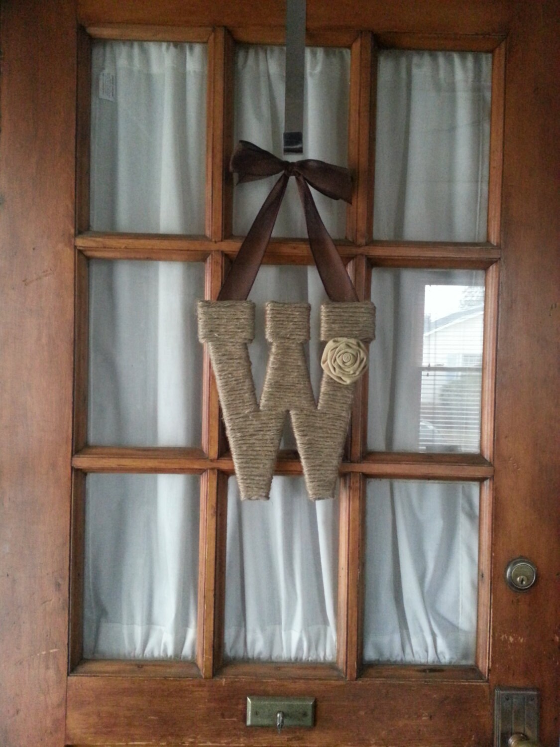 Twine Letter Monogram Wreath Initial Wreath Home Decor