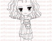 Anime / Manga Illustration and Digi stamp by artbymiran on Etsy