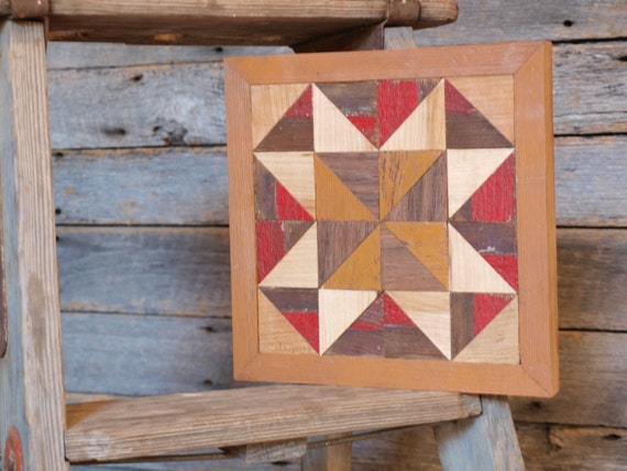 wooden barn quilt rustic quilt decor by IlluminativeHarvest