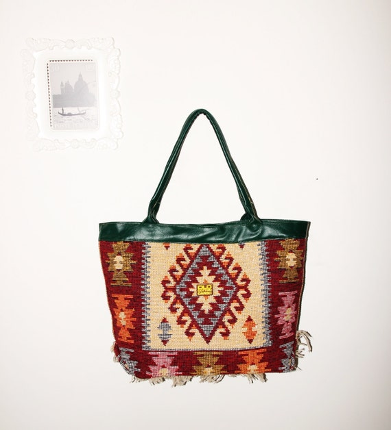 Kilim Tote Bag, Handmade Tote Bag, Carpet Bag, Large Bag, Diaper Bag, School Bag, Office Bag