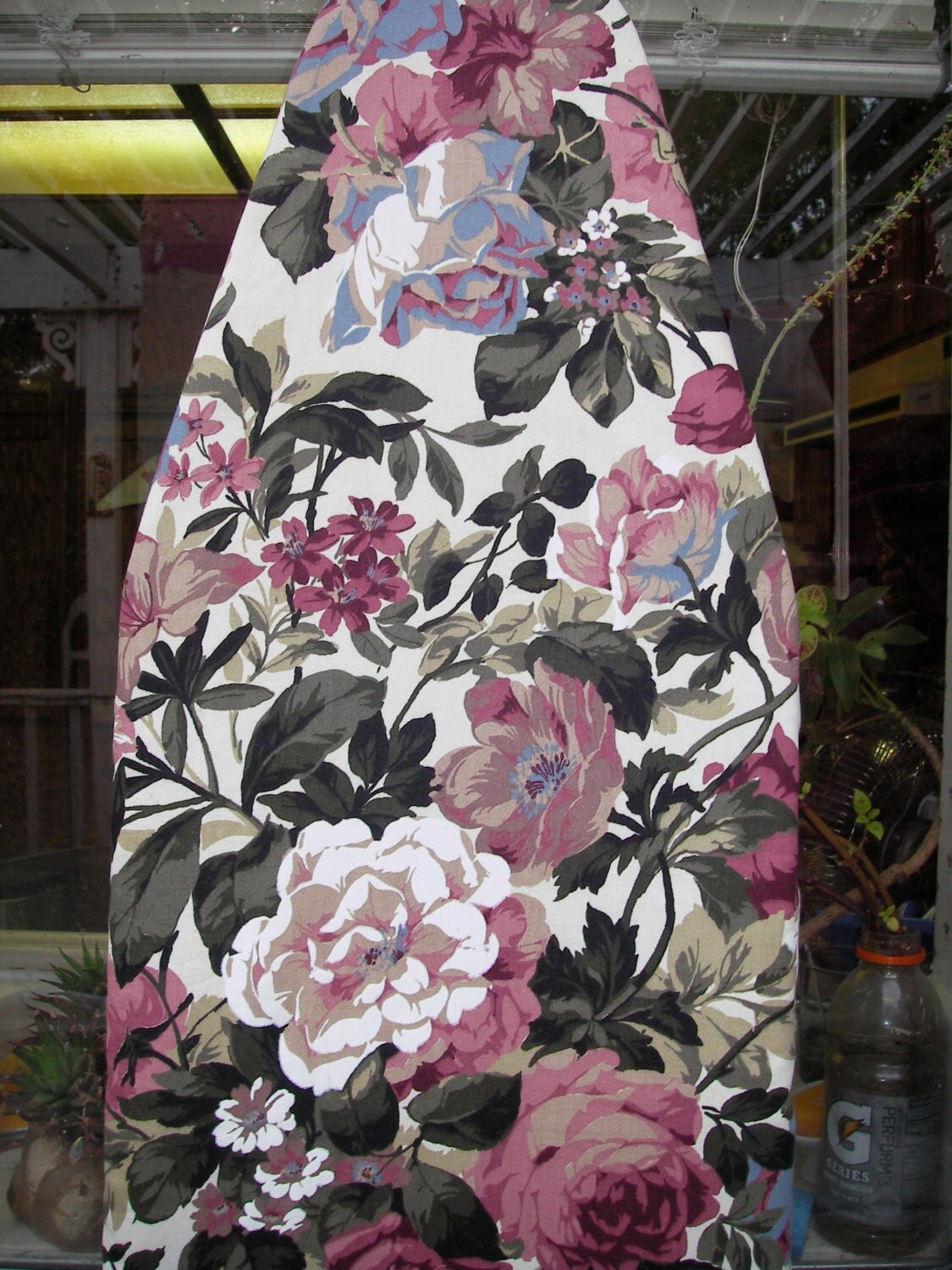 Floral Table Top Ironing Board Cover with Quilted Pad Insert