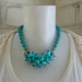 Turquoise beaded gemstone cluster copper necklace, turquoise jewellery, gemstone statement necklace, chunky big bold necklaces, big jewerly