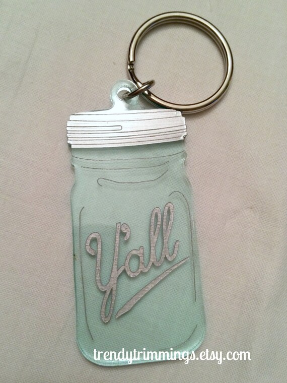 Surcee Jar™ Keychain Y'all Mason Jar Vintage by TrendyTrimmings