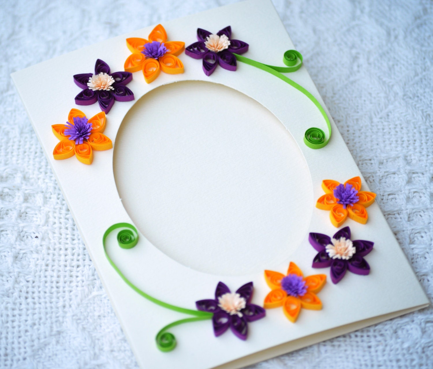 Paper Quilling Handmade Quilled card Blank card Photo frame