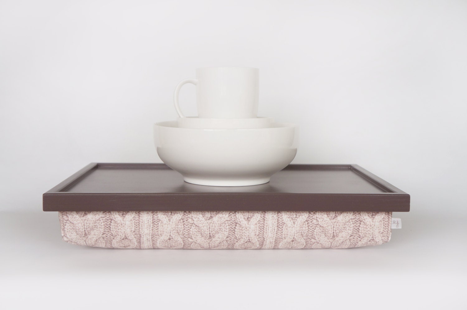 Serving tray pillow desk greyish brown with thick cotton