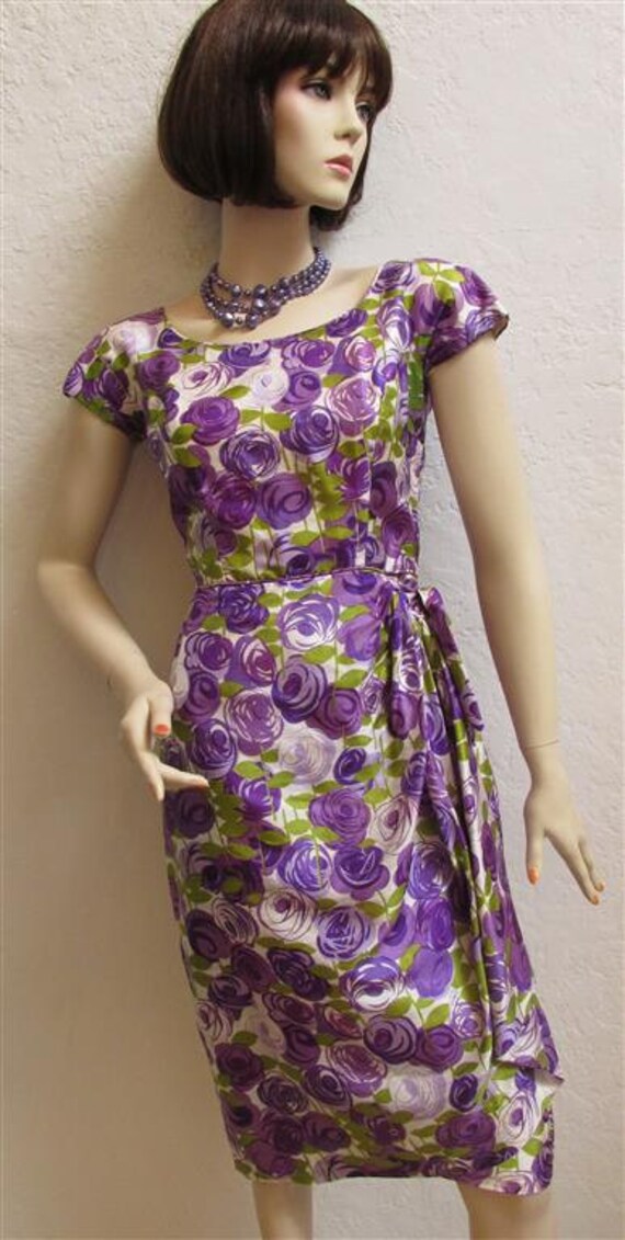 1960's Tori Richard Honolulu Silk Wiggle Dress