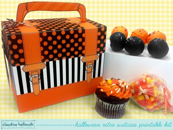 halloween cake pop and cupcake box  holds cookies, candy, party treat 