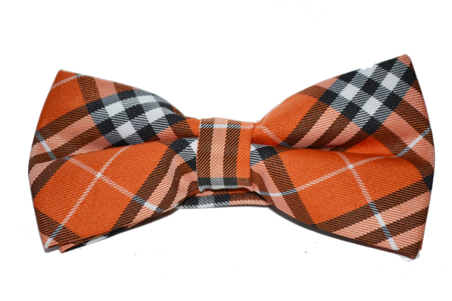 Orange Plaid Bow Tie. Bowtie for Men. Bowties for Boys.