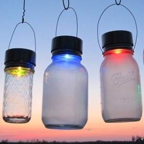 3 Color Mason Jar Solar Lids Hanging Outdoor Garden Lights, Color Glo Rotating Rainbow Solar Mason Jar LIDS only, Garden Decor