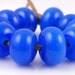 Electric Avenue Blue Spacers - Handmade Artisan Lampwork Glass Beads 5mmx9mm - SRA (Set of 10 Spacer Beads)
