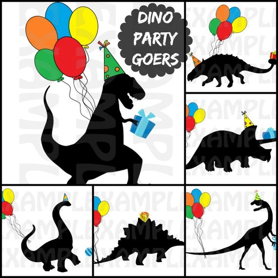 PDF: Set of 6 Dinosaur "Party Goers" Signs - DIY Dinosaur Themed Printable