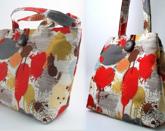 tote bag converts to hobo bag, colorful purse, red handbag, diaper bag ...