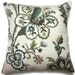 Decorative Pillow Cover Aqua Olive Blue Taupe Handmade Floral Design Toss Throw Accent 18x18 inch