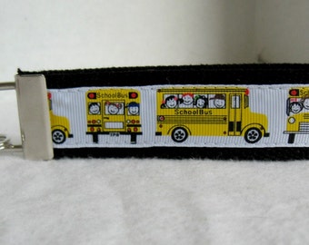 School Bus Key Fob Yellow Bus Large Key Chain
