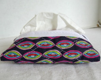 Pocket Tissue Holder Quilted Purple Funky Tissue Cozy