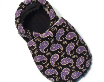 Purple Paisley Soft Soled Baby Shoes 18-24mo
