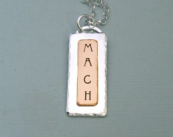 MACH Necklace - Mixed Metal Dog Agility Necklace - Hand Stamped - For Dog Agility Enthusiasts - Canine Agility Jewelry