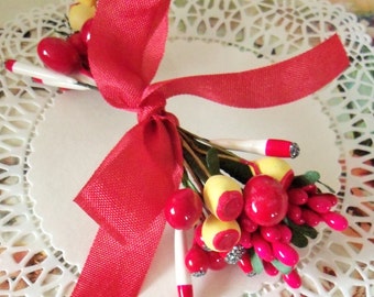 Vintage Millinery / Double Ended Stamens / Variety / Replacement Candles and Noses for Vintage Christmas Decorations