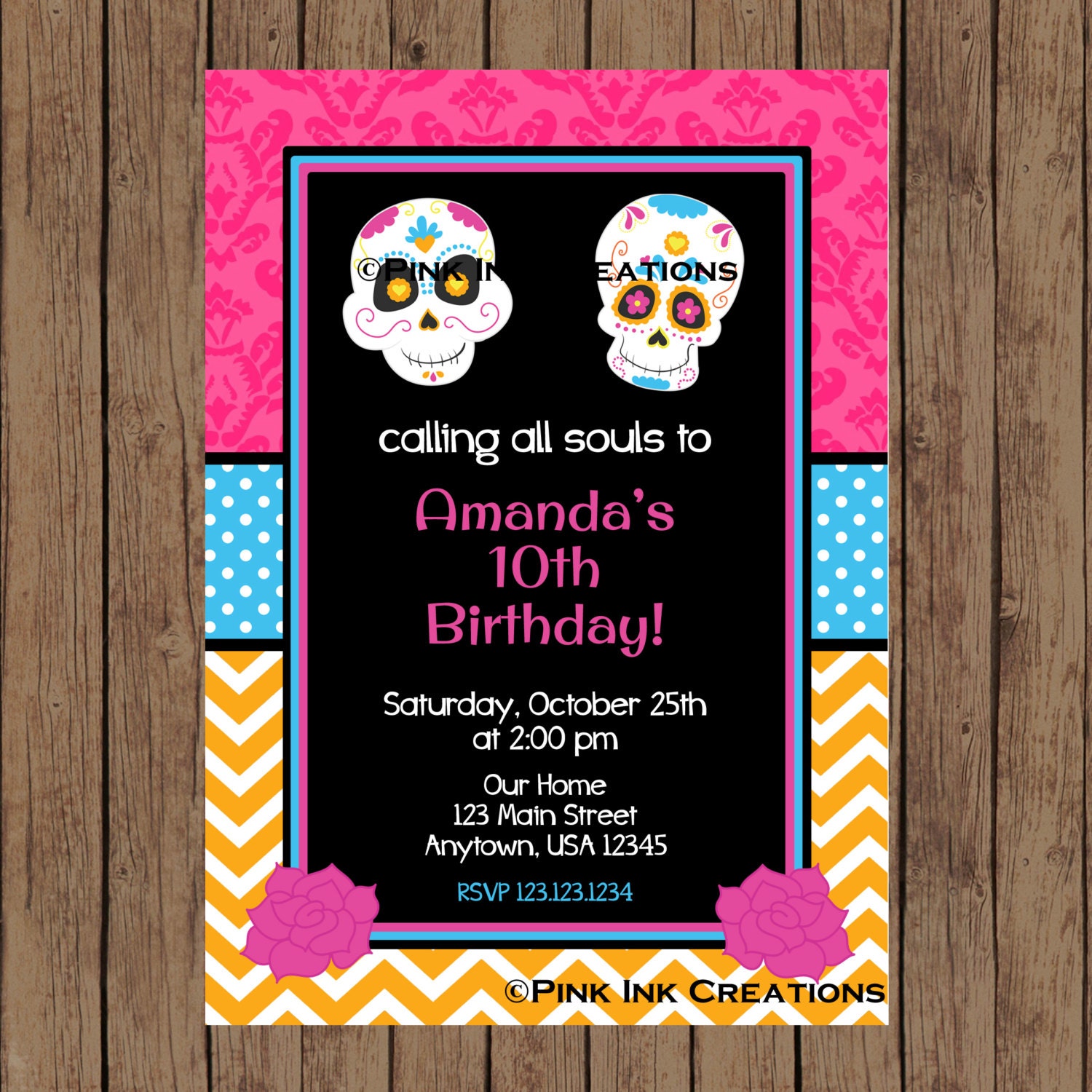 Sugar Skull Party Invitations 6