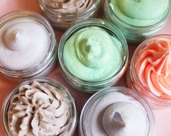 Whipped Sugar Scrub Sample Soap - Whipped Soap, Soap Scrub, Sample Size, Trial Size, Small Jar, Soap Favors, Bridal Shower, Wedding Favors