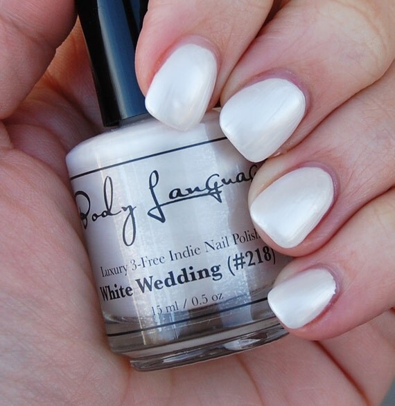 Pearl White Nail Polish WHITE WEDDING Nail Polish 218 by BLSoaps