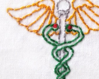 Medic Hand Embroidery Pattern, Medical Personnel, Badge, Nurse, Doctor, Hospital, PDF