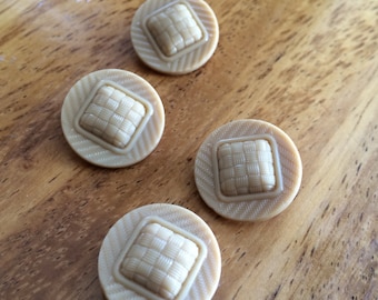 Vintage Glass Buttons - Four/ 1930s Buttons / 1940s Buttons / Vintage Glass Buttons / Vintage Sewing Notions / Vintage Sewing Supplies