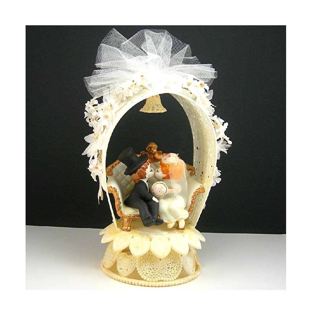 Wedding Cake Topper Vintage c1970 Wilton Hong by AtticDustAntiques
