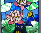 Waterlilies -  Stained glass panel