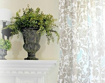 Ring Top Style Blue Bird Lined Drapes - Ready to ship