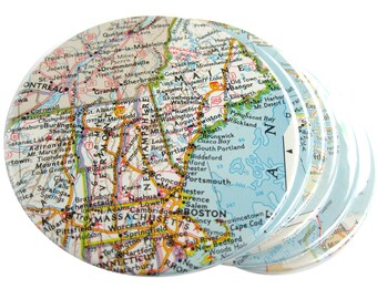 Map Coasters // Choose Your Own Set of 6