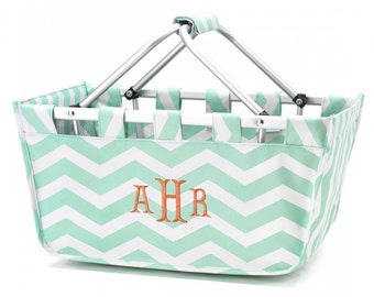 monogrammed picnic basket tote