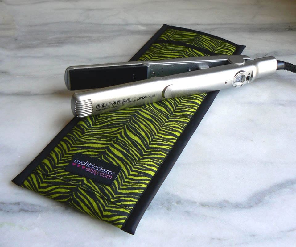 Flat Iron Case/Curling Iron Travel Cover by asoftblackstar on Etsy